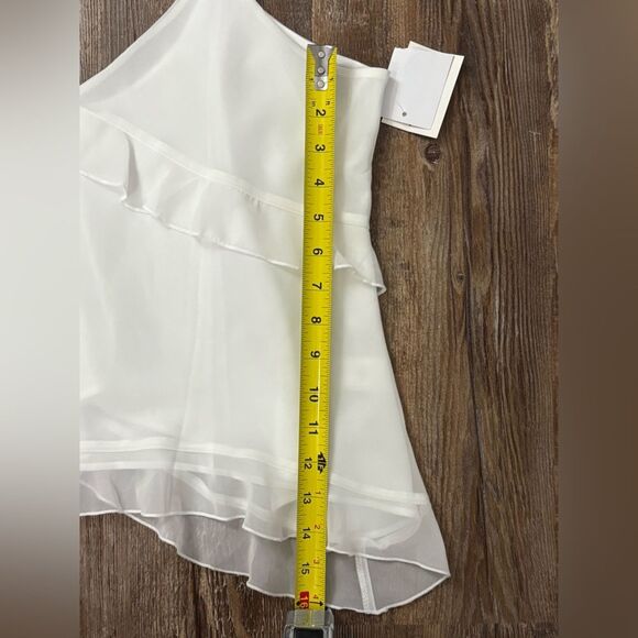 Abound White Asymmetrical Ruffled Cascading Chiffon Cami Size Large - Picture 4 of 12